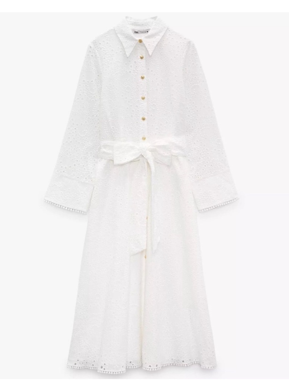ZARA: EMBROIDERED SHIRT DRESS; SIZE XS; NWT; CLOSET CLEAR OUT